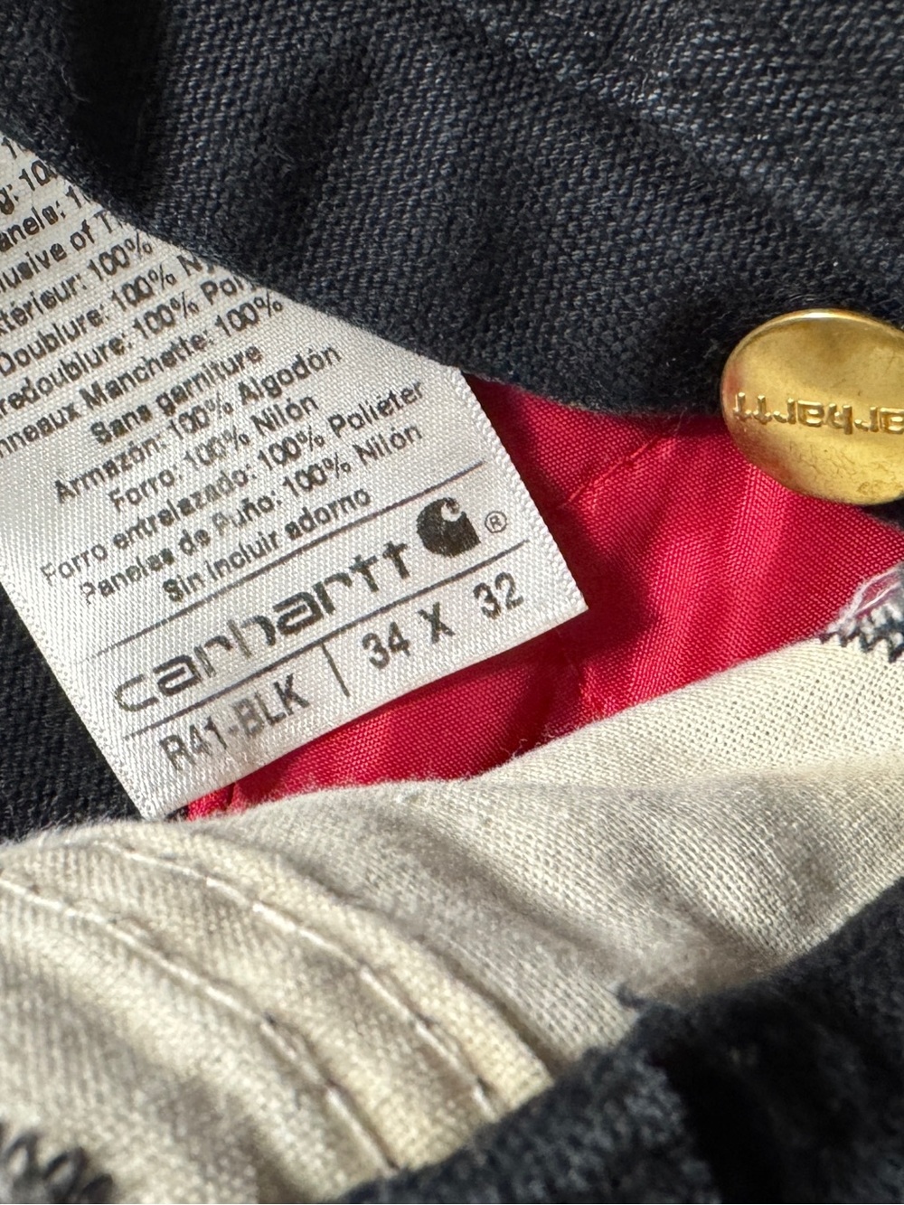 Carhartt Black Bib Overalls Duck Canvas - Picture 5 of 6